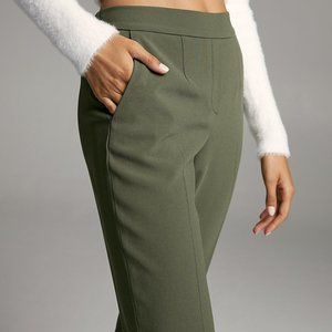 Aritzia Babaton Conan Pant - Slim Leg Trouser - Olive Green - sz 12